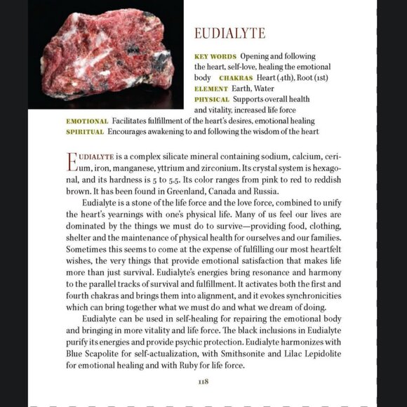 Eudialyte Eudialite pink red black pendant necklace crystal gemstone heartchakra - Picture 8 of 8